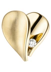 Jobo Damen Herz-Anhänger "Anhänger Herz", SI = kleine Einschlüsse, Gelbgold 585-Diamanten, gelb, Gelbgold 585, Diamanten, Schmuckanhänger, 585 Gold