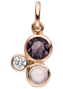 Jobo Damen Ketten-Anhänger "Anhänger mit Glasstein und Zirkonia", Silber 925 (Sterlingsilber), rosa, Silber 925 (Sterlingsilber), Schmuckanhänger,