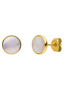 PURELEI Damen Paar Ohrstecker "Schmuck Geschenk White Gloss Ohrringe, 2149-Earring-White-Glos", Edelstahl, weiß, Edelstahl, Ohrringe, mit Perlmutt