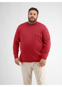 Lerros Herren Strickpullover "Lerros Flachstrickpulloer mit Rundhalsausschnitt", rot, Gr. 6XL, 100% Baumwolle, Pullover