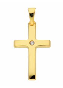 Adelia´s ADELIA ́S Damen Ketten-Anhänger "333 Gold Kreuz Anhänger mit Zirkonia", Damen,mit Zirkonia, Gelbgold 333, gold, Gelbgold 333, Schmuckanhänger, mit