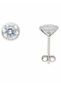 Adelia´s ADELIA ́S Damen Paar Ohrhänger "1 Paar 333 Weißgold Ohrringe / Ohrstecker mit Zirkonia Ø 6 mm", Damen, Weißgold 333, silber, Weißgold 333, Ohrringe,