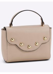 Heine Damen Handtasche, beige, Polyurethan, Metall, unifarben, Taschen