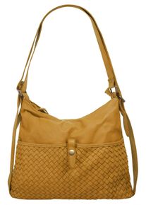 Samantha Look Damen Shopper, gelb, Leder, Taschen, echt Leder, Made in Italy
