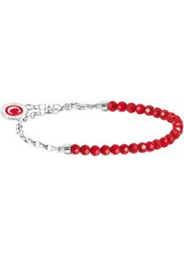 Thomas Sabo Damen Charm-Armband "imit. Malachit oder imit.Korelle, A2130-007-10-L19v, A2130-140-6-L19V", 19, Silber 925 (Sterlingsilber), bunt,