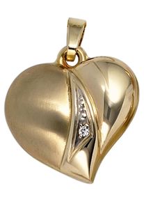 Jobo Damen Herz-Anhänger "Anhänger Herz", Gelbgold 333, gold, Gelbgold 333, Schmuckanhänger, 333 Gold mit Zirkonia