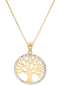 Firetti Damen Kette mit Anhänger "Schmuck Geschenk Gold 375 Halsschmuck Halskette Goldkette Venezianer", Gelbgold 375, L: 45cm B: 0,5mm, gold,