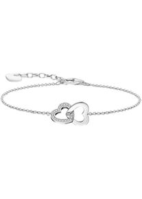 Thomas Sabo Damen Armband "mit verschlungenen Herzen, A2163-051-14-L19V, A2163-414-14-L19V", 19, Silber 925 (Sterlingsilber), bunt, Silber 925