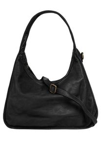 Samantha Look Damen Shopper, schwarz, Leder, unifarben, leicht glänzend, Taschen, echt Leder, Made in Italy