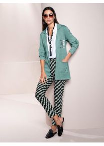 Heine Damen Strickjacke, grün, Gr. 38, unifarben, 50% Baumwolle, 40% Viskose, 6% Polyester, 4% metallisierte Fasern, Strickjacken