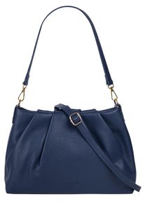 Samantha Look Damen Umhängetasche, blau, Leder, unifarben, leicht glänzend, Taschen, echt Leder, Made in Italy