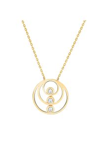 Diamonds by Ellen K. Damen Kette mit Anhänger "375 Gelbgold Zirkonia", 42/45cm, Gold, L: 45cm B: 17.0mm, gelb, FASCINATION BY ELLEN K., Gold, B:17.0mm, Halsketten