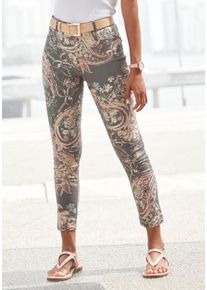 Lascana Damen 7/8-Jeggings, bunt, modisch, Gr. 46, bedruckt, Denim/Jeans, Obermaterial: 67% Baumwolle, 29% Polyester, 4% Elasthan, Hosen, mit