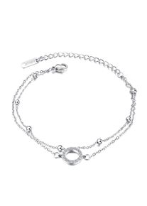 Firetti Damen Armband "Schmuck Geschenk Armschmuck Armkette Ankerkette Circle", Edelstahl, silber, Edelstahl, Armbänder, mit Zirkonia (synth.)