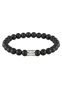 BOSS Herren Armband "Schmuck Edelstahl Armschmuck Beadarmband BEADS FOR HIM", M, Edelstahl, schwarz, Edelstahl, Armbänder, mit Onyx