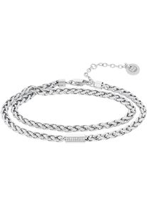 Tommy Hilfiger Damen Armband "SS24 SNAKE, 2780875, 2780876", Edelstahl, silber, Edelstahl, Armbänder