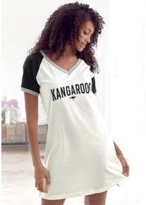 Kangaroos Damen Bigshirt, Gr. 36, schwarz-weiß, Single Jersey, Obermaterial: 100% Baumwolle, bedruckt, casual, Shirts, mit kontrastfarbenen