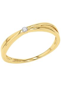 Amor Damen Fingerring "2037423/-24/-25/-26/-27", 56, Gelbgold 375, 1,2mm, gold, Gelbgold 375, Fingerringe, mit Zirkonia (synth.)