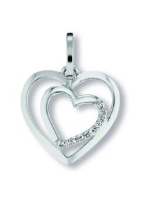 ONE ELEMENT Damen Ketten-Anhänger "Zirkonia Herz Herz Anhänger aus 925 Silber", Damen, Silber 925 (Sterlingsilber), silber, Silber 925