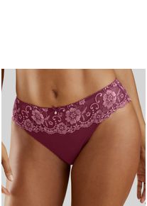 Lascana Damen Bikinislip "Wanda", Gr. 32, rot, Microtouch, Spitze, Obermaterial: 80% Polyamid, 12% Polyester, 8% Elasthan, Unterhosen, mit Stickerei