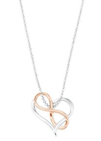 Amor Damen Kette mit Anhänger "Herz mit Infinity/Unendlichkeitsschleife, 2026251", Silber 925 (Sterlingsilber), L: 45cm, rosa, Silber 925