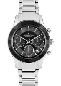 Jacques Lemans Damen Chronograph "Elegance", silber, Armbanduhren, Quarzuhr, Armbanduhr, Damenuhr, Herrenuhr, Edelstahlarmband