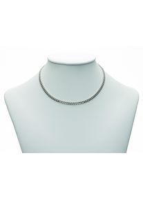 Adelia´s ADELIA ́S Damen Silberkette "925 Silber Flach Panzer Halskette 45 cm Ø 4 mm", 45, Silber 925 (Sterlingsilber), silber, Silber 925 (Sterlingsilber),