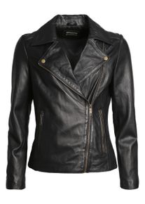 JCC Damen Bikerjacke "1703", schwarz, Gr. 40, Obermaterial 100% Ziegenleder / Futter: 100% Baumwolle, Jacken
