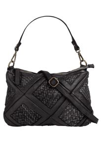 Samantha Look Damen Umhängetasche, schwarz, Leder, Taschen, echt Leder, Made in Italy
