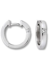 ONE ELEMENT Damen Paar Creolen "Zirkonia Ohrringe Creolen aus 925 Silber Ø 2,7 x 15,7 mm", Damen,mit Zirkonia, Silber 925 (Sterlingsilber), silber,