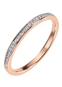 Firetti Damen Diamantring "Schmuck Geschenk Gold 585 Damenring Verlobungsring Goldring Memoire", 60, 0,1 ct SI = kleine Einschlüsse, Roségold