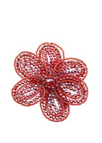 Damen Brosche "Blume", rot, Collezione Alessandro, Glas, Broschen, in Blumenform