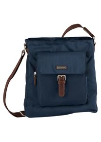 Tom Tailor Damen Hobo "Rina", blau, Nylon, beschichtet, gepflegt, kontrastfarbene Details, mehrfarbig, Taschen, aus leichtgewichtigem Nylon und