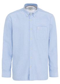Camel Active Herren Langarmhemd, blau, casual, Gr. XL, unifarben, Stoff, Obermaterial: 100% Baumwolle, Hemden, mit Button-Down-Kragen