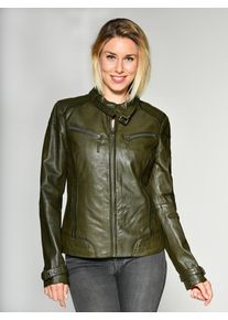 Maze Damen Lederjacke "31Ryana", grün, Gr. S, Obermaterial: 100% Leder, Lamm / Futter: 100% Baumwolle / Ärmelfutter: 100% Polyester, Jacken