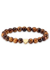 Firetti Armband "Schmuck Geschenk Herz Element, Steinarmband, Partnerarmband", Edelstahl-Polyester, braun, Edelstahl, Polyester, Armbänder, Made in