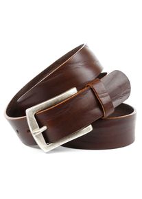 Anthoni Crown Damen Ledergürtel, braun, casual, Gr. 105, unifarben, Leder, Gürtel, in dunkelbraun mit matter Schließe im Antik Finish