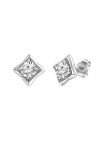 Vivance Damen Paar Ohrstecker "925-Sterling Silber rhodiniert Zirkonia", ONE-SIZE, Silber 925 (Sterlingsilber), weiß, Silber 925 (Sterlingsilber),