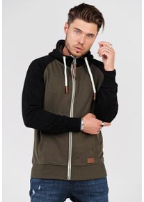 behype Herren Sweatjacke "HENRAY", grün, casual, Gr. M, mehrfarbig, 70% Baumwolle, 30% Polyester, Sweatjacken, mit erhöhtem Kragen