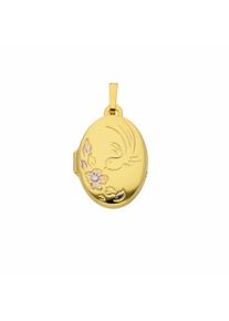 Adelia´s ADELIA ́S Damen Ketten-Anhänger "Damen Goldschmuck 333 Gold Medaillon Anhänger", Weißgold 333, gold, Weißgold 333, Schmuckanhänger, 333 Gold