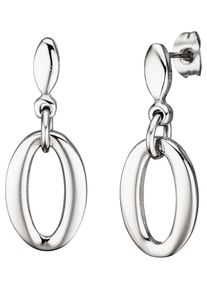 Jobo Damen Paar Ohrhänger, Edelstahl, silber, Edelstahl, Ohrringe, oval Edelstahl