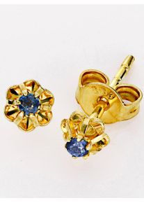 Lady Damen Paar Ohrstecker, Safir ct, Metall, blau, Metall, Ohrringe