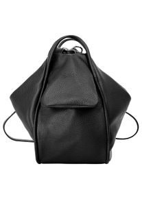 XZONE X-ZONE Cityrucksack, schwarz, Rindsleder, Leder, Strukturmuster, modisch, Rucksäcke, echt Leder, Made in Italy