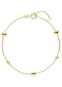 Jobo Damen Armband "Herz Kugel", Silber 925 (Sterlingsilber), gold, Silber 925 (Sterlingsilber), Armbänder, 925 Silber vergoldet 19 cm