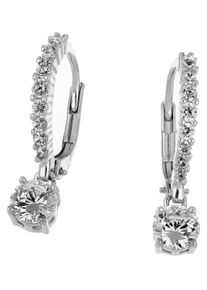 Firetti Damen Paar Creolen "Schmuck Geschenk Silber 925 Ohrschmuck Solitär-Optik glitzernd", Silber 925 (Sterlingsilber), silber, Silber 925