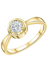 Firetti Damen Fingerring "Schmuck Geschenk Silber 925 Silberring Solitär", 20, Silber 925 (Sterlingsilber), 2mm, gold, Silber 925 (Sterlingsilber),