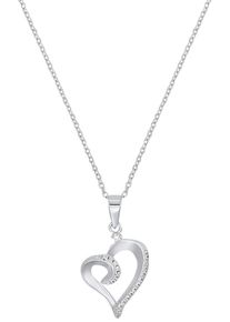 Amor Damen Kette mit Anhänger "Silver Heart, 9834280", mit Zirkonia, Silber 925 (Sterlingsilber), L: 45cm, bunt, Silber 925 (Sterlingsilber),