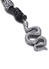 Firetti Herren Kette mit Anhänger "Schmuck Geschenk Snake", Edelstahl-Textil, L: 96cm, schwarz, Edelstahl, Textil, Halsketten