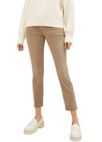 Tom Tailor Damen 7/8-Hose, braun, casual, Gr. 46, Web, Obermaterial: 92% Baumwolle, 5% Polyester, 3% Elasthan. Futter: 100% Baumwolle, Hosen, mit