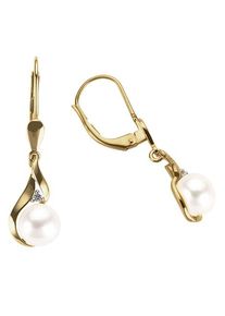 Firetti Damen Paar Ohrhänger "Schmuck Geschenk Gold 333 Ohrschmuck Patentbrisur Tropfen", 0,015 ct P2 = erkennbare Einschlüsse, Gelbgold